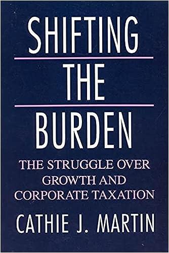 shifting the burden the struggle over growth and corporate taxation 1st edition cathie j. martin 0226508331,