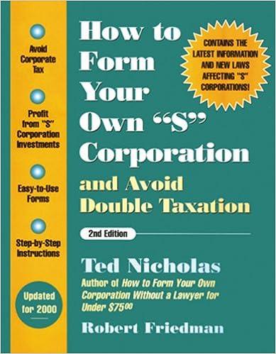how to form your own s corporation and avoid double taxation 2nd edition ted nicholas , robert friedman
