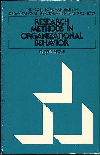 research methods in organizational behavior 8th edition eugene f. stone 0673161390, 978-0673161390