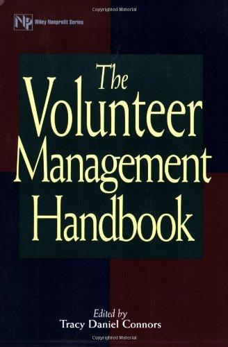 the volunteer management handbook 1st edition tracy d. connors 978-0471371427