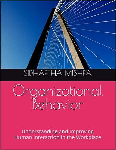 organizational behavior understanding and improving human interaction in the workplace 1st edition mr