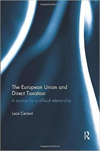 the european union and direct taxation a solution for a difficult relationship 1st edition luca cerioni
