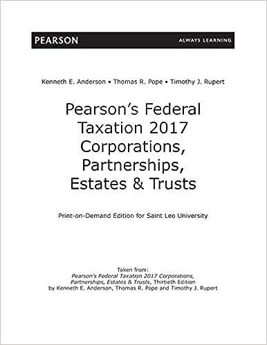 pearsons federal taxation 2017 corporations partnerships estates and trusts 30th edition thomas r. pope,