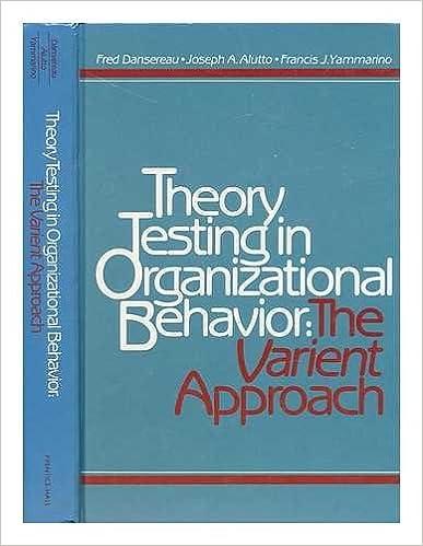 theory testing in organizational behavior the varient approach 1st edition fred dansereau 0139144080,