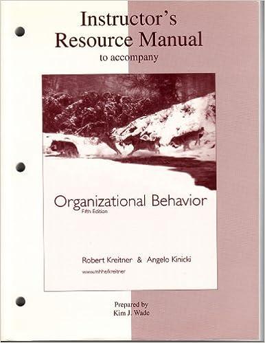 instructors resource manual to accompany organizational behavior 5th edition robert kreitner, angelo kinicki