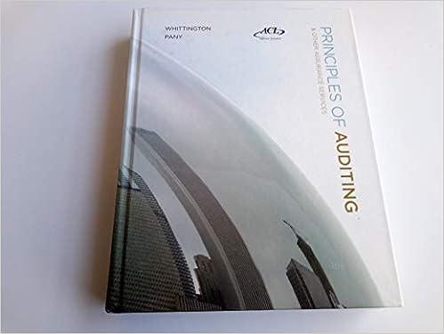principles of auditing and other assurance services 16th edition ray whittington, kurt pany 007352686x,
