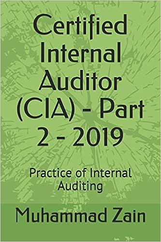 certified internal auditor cia practice of internal auditing part 2- 2019 1st edition muhammad zain