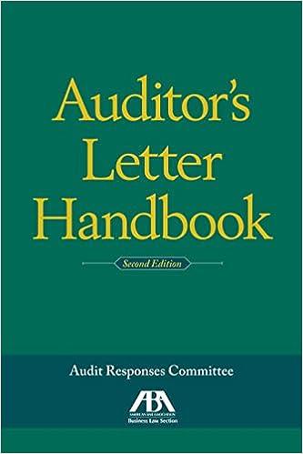 auditors letter handbook 2nd edition american bar association business law section 161438973x, 978-1614389736