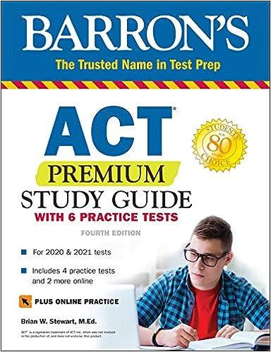 barrons act premium study guide with 6 practice tests 4th edition brian stewart m.ed. 1506258255,