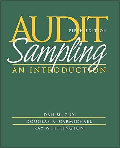 audit sampling an introduction 5th edition dan m. guy, d. r. carmichael, o. ray whittington 047137590x,
