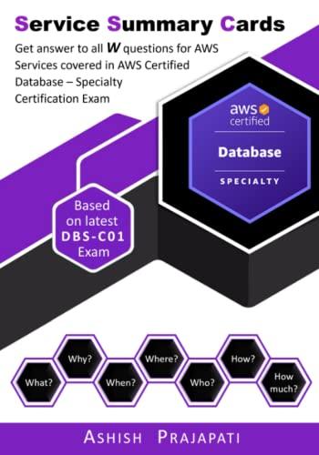 aws certified database  specialty certification  service summary cards 1st edition ashish prajapati