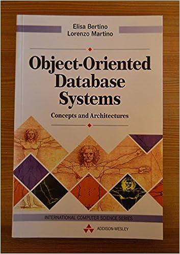 object oriented database systems concepts and architectures 1st edition elisa bertino, lorenzo martino