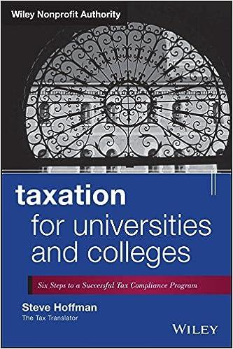 taxation for universities and colleges 1st edition steve hoffman 1118541529, 978-1118541524