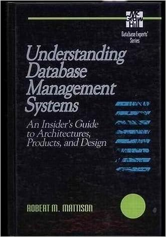 understanding database management systems an insiders guide to architectures products and design 1st edition
