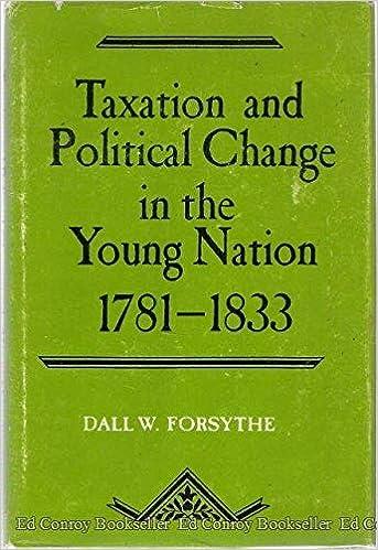 taxation and political change in the young nation 1781-1833 1st edition dall w. forsythe 0231041926,