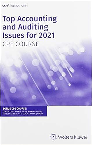 top accounting and auditing issues for 2021 cpe course 1st edition cch tax law editors 0808055348,