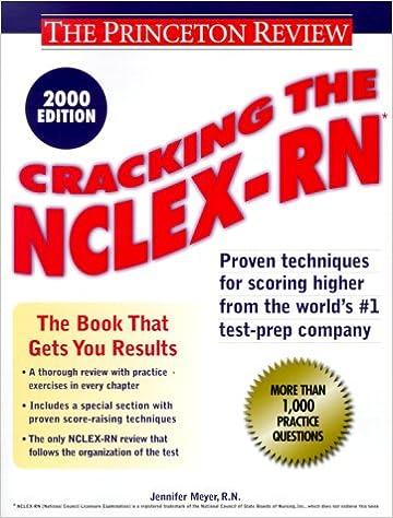 cracking the nclex-rn 2000 edition jennifer meyer r.n 037575542x, 978-0375755422