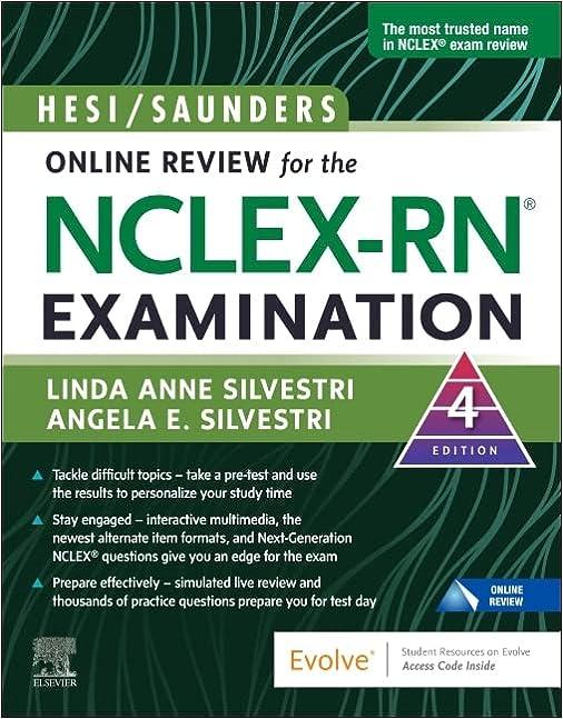 hesi/saunders online review for the nclex-rn examination 4th edition linda anne silvestri 0323934498,