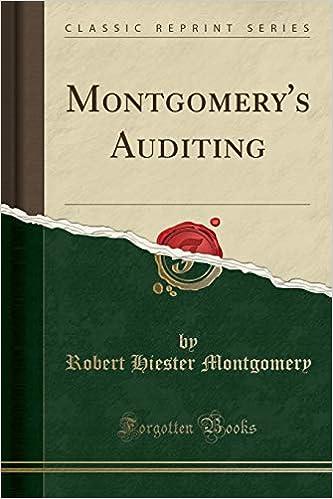 montgomerys auditing classic reprint series 1st edition robert hiester montgomery 1390439356, 978-1390439359