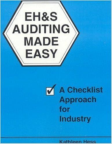 eh and s auditing made easy a checklist approach for industry 1st edition kathleen hess 0865875812,