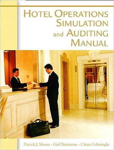 hotel operations simulation and auditing manual 1st edition gail e. sammons, cihan cobanoglu 0131704613,