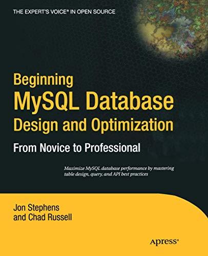 beginning mysql database design and optimization from novice to professional 1st edition chad russell, jon