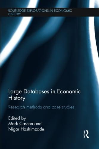 large databases in economic history research methods and case studies 1st edition mark casson, nigar