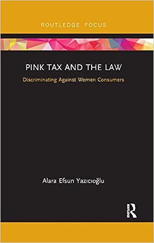 pink tax and the law  discriminating against women consumers 1 edition alara efsun yazicioglu 036760695x,
