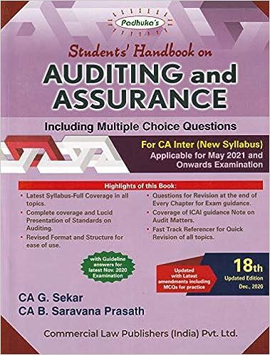 padhukas students handbook on auditing and assurance including multiple choice questions for ca inter 18th