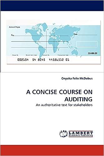 a concise course on auditing an authoritative text for stakeholders 1st edition onyuka felix mcdubus