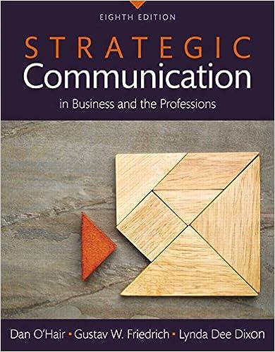 strategic communication in business and the professions 8th edition dan o'hair, gustav w. friedrich, lynda
