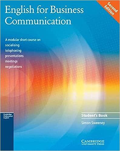 english for business communication students book 2nd edition simon sweeney 0521754496, 978-0521754491