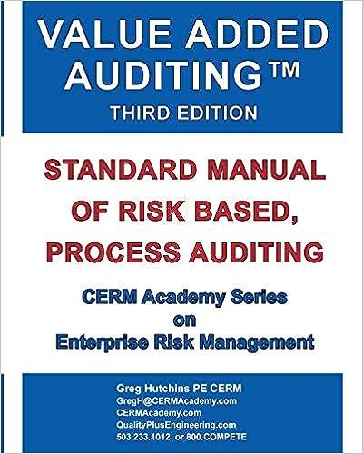 value added auditing standard manual of risk based process auditing cerm academy series on enterprise risk