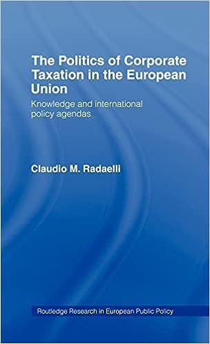 the politics of corporate taxation in the european union knowledge and international policy agendas 1st