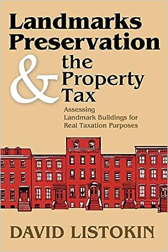 landmarks preservation and the property tax 1st edition david listokin 1412848571, 978-1412848572
