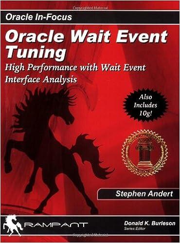 oracle wait event tuning high performance with wait event interface analysis 1st edition stephen andert