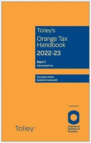 tolleys orange tax handbook 2022-23  part 1 value added tax 1st edition roderick cordara qc 1474320732,