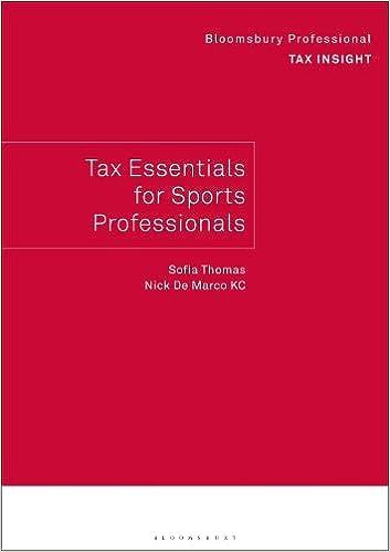 tax essentials for sports professionals 1st edition sofia thomas , nick de marco kc 1526525593, 978-1526525598