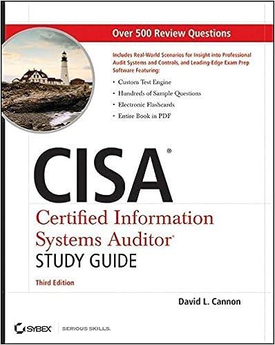 cisa certified information systems auditor study guide 3rd edition david l. cannon 0470610107, 978-0470610107