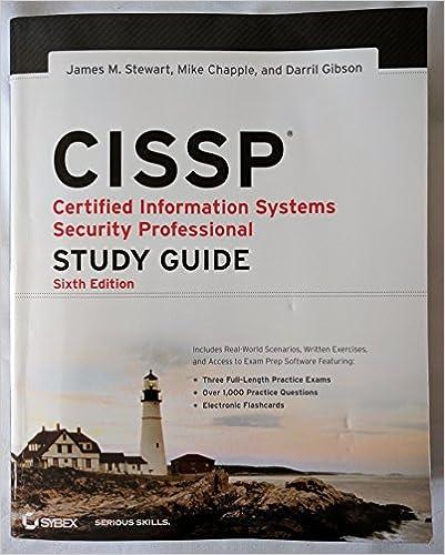 cissp certified information systems security professional study guide 6th edition james m. stewart, mike