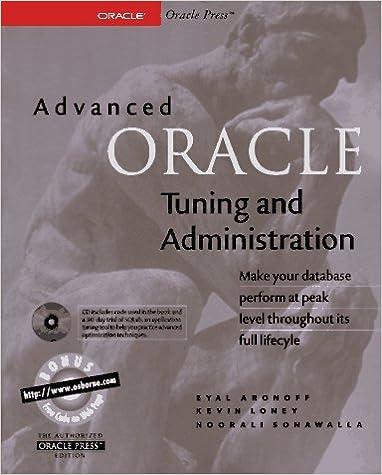 advanced oracle tuning and administration 1st edition eyal aronoff, kevin loney, noorali sonawalla