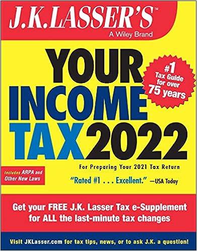 your income tax 2022 2022 edition j.k. lasser institute 978-1119839217