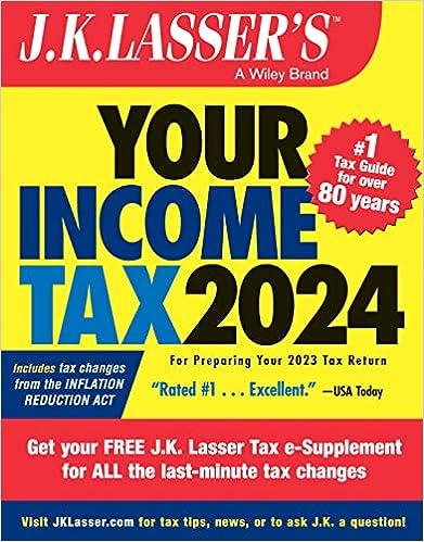 your income tax 2024 2024 edition j.k. lasser institute 1394223498, 978-1394223497