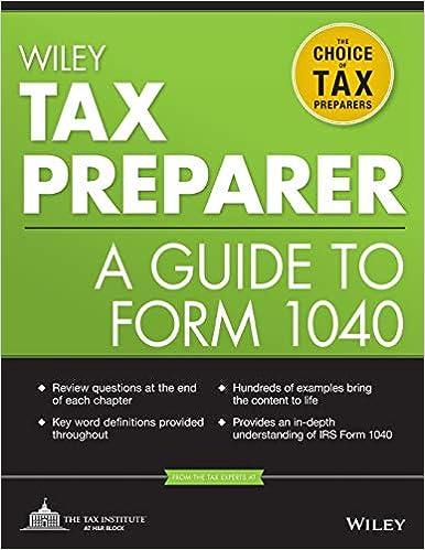 tax preparer a guide to form 1040 2nd edition the tax institute at h&r block 1118072626, 978-1118072622