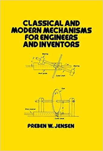 classical and modern mechanisms for engineers and inventors 1st edition preben w. jensen 0824785274,