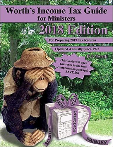 worths income tax guide for ministers 2018 edition beverly j worth 0991219295, 978-0991219292