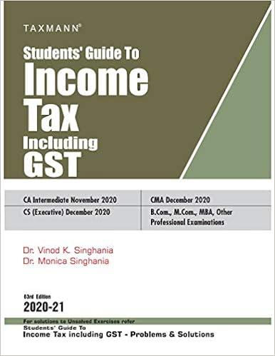 students guide to income tax including gst 63rd edition taxmann's 978-9390128310