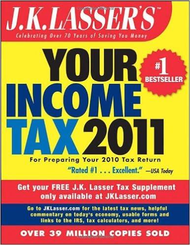 your income tax 2011 2011th edition j.k. lasser institute 0470597224, 978-0470597224