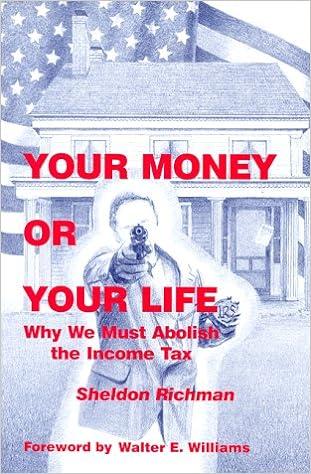 your money or your life why we must abolish the income tax 1st edition sheldon richman 096404479x,