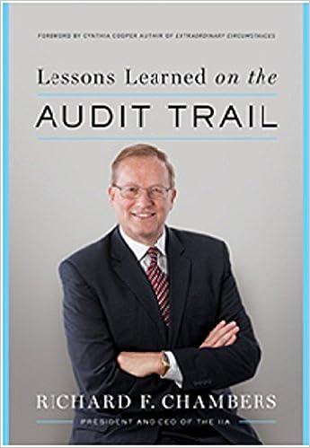 lessons learned on the audit trail 1st edition richard f.chambers, cia, qial, cgap, ccsa, crma 0894139037,